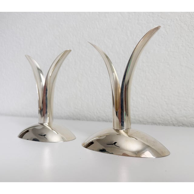 Alfredo Sciarrotta Art Deco Style Candlesticks - A Pair For Sale In Sacramento - Image 6 of 8