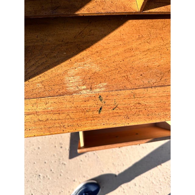 1980s Vintage Riverside Furniture Oak Roll Top Secretary Desk With