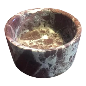 Mid-Century Modern Italian Rouge Marble Wine Bottle Coaster or Bowl