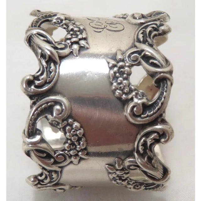 Fine Antique American Sterling Silver Rococo & Flowers Design Napkin Ring by R Blackinton & Co. For Sale - Image 10 of 13
