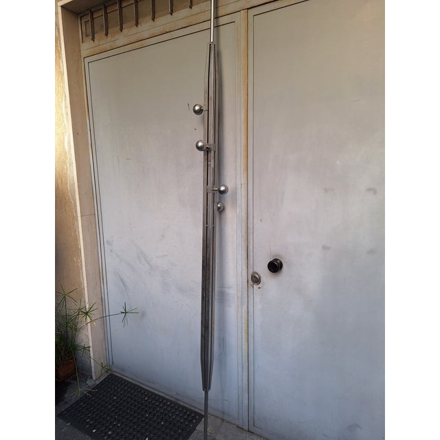 Floor-to-Ceiling Coat Stand in Chromed Brass with Adjustable Knobs from Fedele Papagni, 1990s For Sale - Image 13 of 14