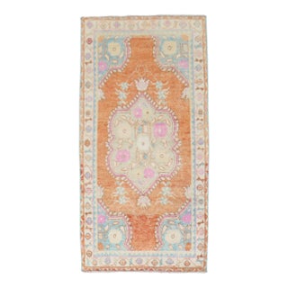 Vintage Orange Turkish Anatolian Rug - 2'10" x 5'3" For Sale