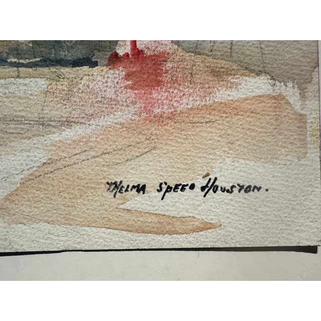 Beach Cottage Watercolor by Thelma Speed Houston For Sale In Los Angeles - Image 6 of 7