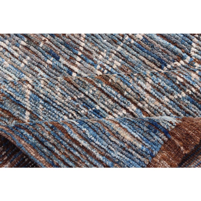 Modern Tribal Wool Hand Knotted Rug by Keivan Woven Arts 6'10 X 9'2 For Sale - Image 11 of 11