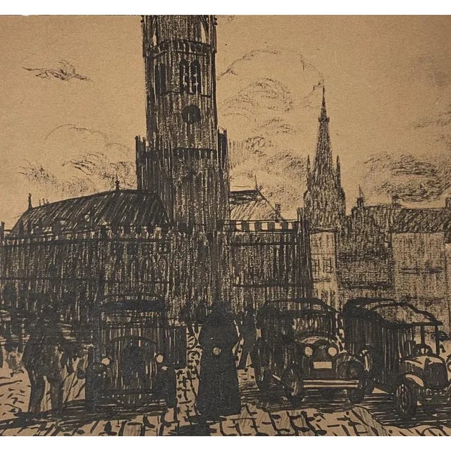 City Center is an enchanting lithograph on ivory-colored cardboard, realized by Anonymous Artist of the XIX Century. Not...