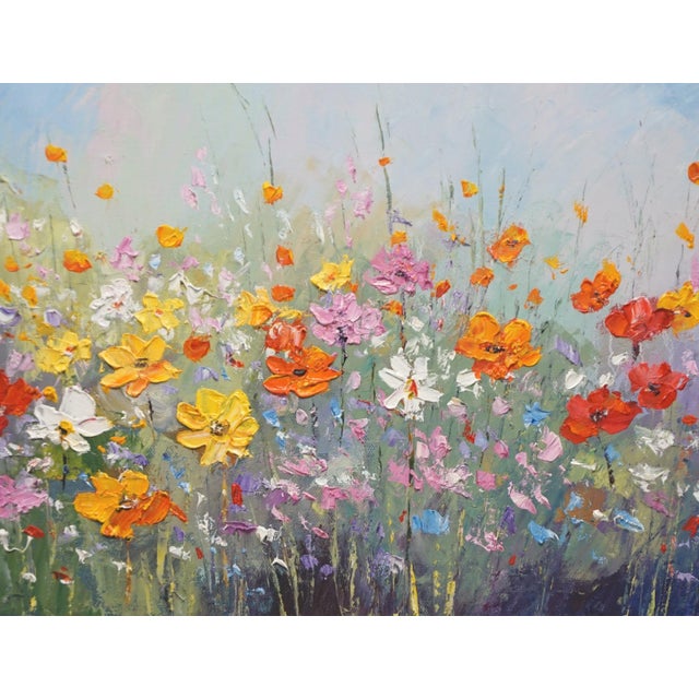 Impressionist Original Oil Paiinting, Flowers For Sale - Image 3 of 5