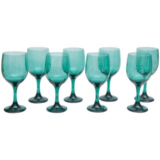 Mid-Century Bristol Wine Glasses - Set of 8 For Sale