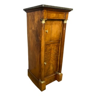 Empire Bedside Table with Detached Columns in Walnut, 1820 For Sale
