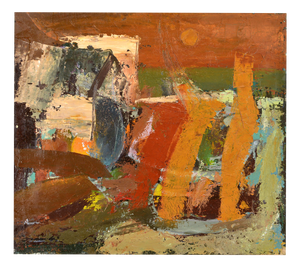 Aleksandr Rodin, City, 1980s, Oil on Canvas