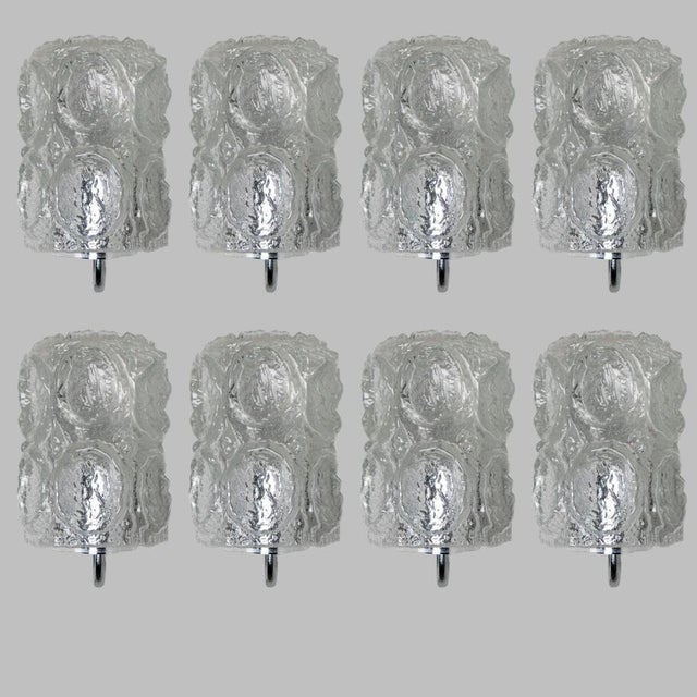 Glass Clear Chrome Glass Wall Light by Helena Tynell for Limburg, 1960 For Sale - Image 7 of 18
