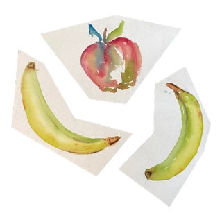 1980s Martha Stiles Fruit Watercolor - Set of Three For Sale