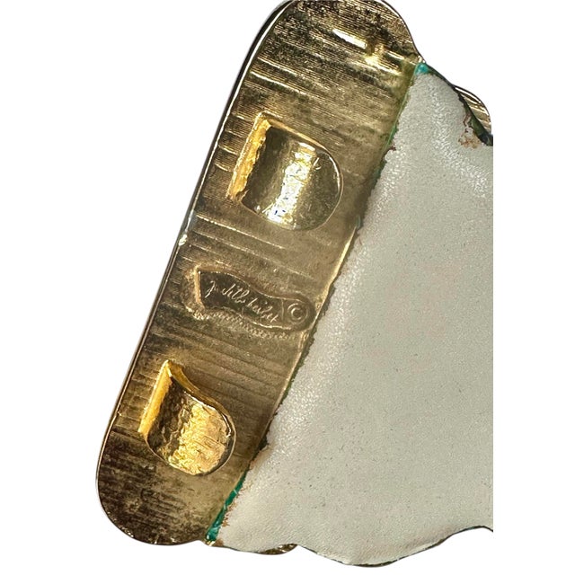 1990s Judith Leiber Belt Snakeskin Turquoise Blue Green Gold Plated Buckle Art Deco Adjustable Vintage For Sale In Los Angeles - Image 6 of 11