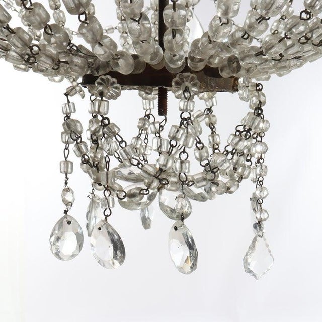Large Antique French Empire Inspired Crystal & Bronze 8-Light Chandelier C1930 For Sale - Image 11 of 12