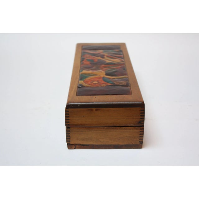 1940s Enamel and Wooden Box by Elizabeth Bensley For Sale - Image 12 of 13