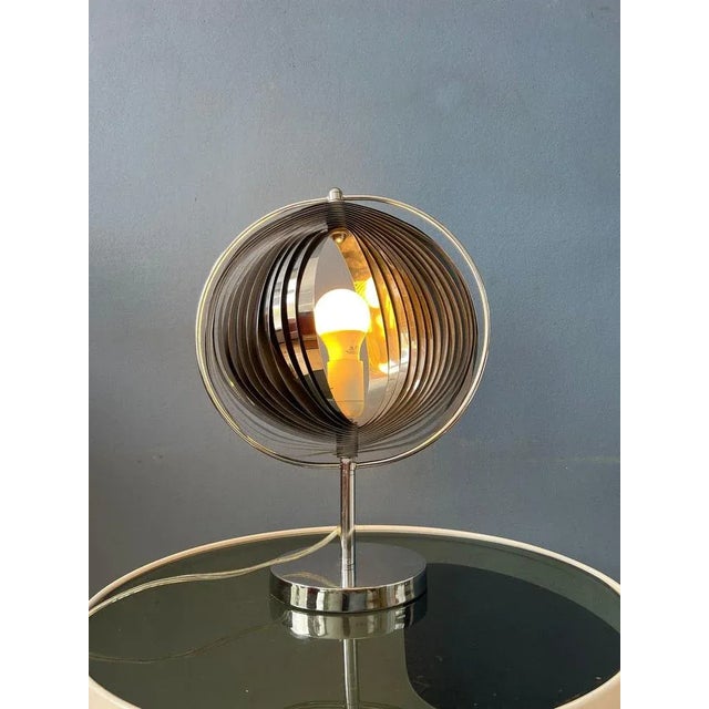 Silver Metal Trumpet Uplighter Cup Table Lamp For Sale - Image 4 of 11