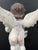 Vintage Carved Wood Standing Angel Sculpture With Glass Eyes For Sale - Image 9 of 9