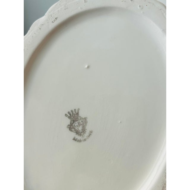 White Vintage Italian White Ceramic Squirrel Basket Bowl – Handcrafted Stoneware Candy Dish For Sale - Image 8 of 8
