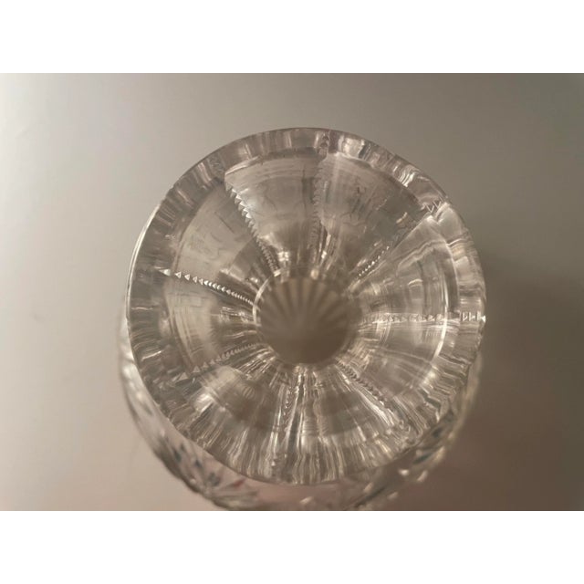 Antique Cut Glass Wine Decanter Carafe - Victorian Water Bottle For Sale - Image 4 of 9