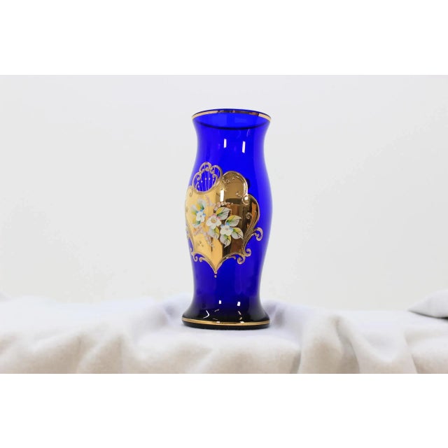 Blue Czech Glass Vase from Novoborské Sklo, 1970s For Sale - Image 8 of 11