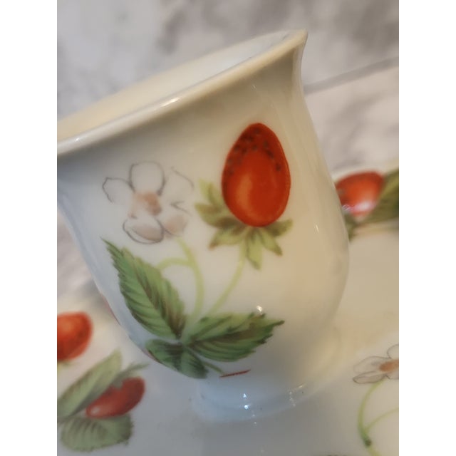 1950s Vintage Bernardaud Limoges Candle Holder France Fraisiere Strawberry Garden HTF For Sale - Image 5 of 11
