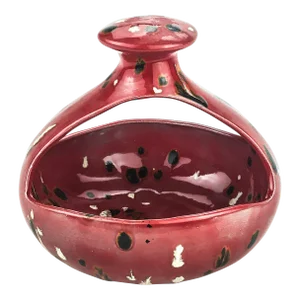 Artisan Ceramic Salt Cellar Drip Glazed