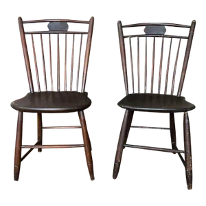 Pair of 19th Century Birdcage Windsor Side Chairs