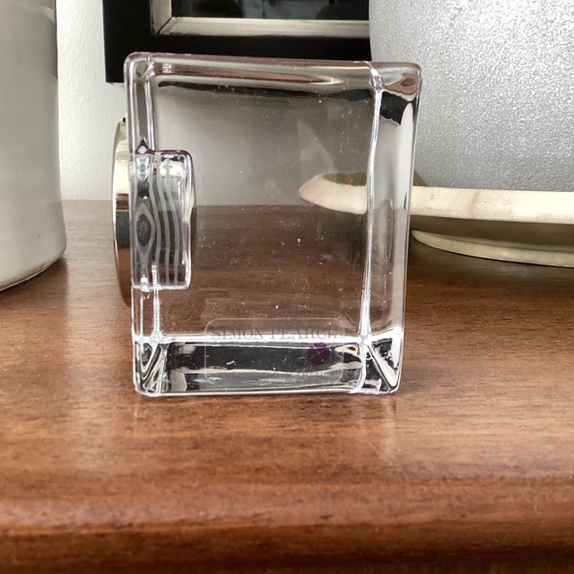 2020s Simon Pearce Woodbury Square Glass Cube Clock For Sale - Image 5 of 6