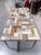 Mid-Century Modern Interlude Home Reclaimed Wood Mosaic Dining Table With Iron Hairpin Legs For Sale - Image 3 of 9