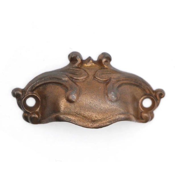 Pair of Vintage 3.125 In. Victorian Cast Iron Bin Drawer Pulls For Sale - Image 4 of 5