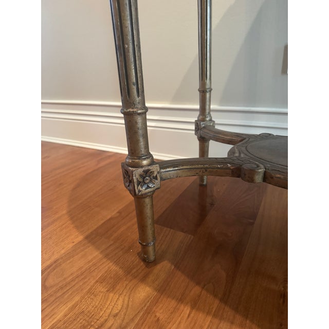 Antique French Louis XVI Table Gilded in Wood and Marble, 1860s For Sale - Image 4 of 7