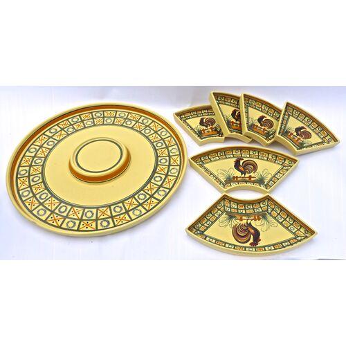 French Country Large Antique Quimper Rooster Platter For Sale - Image 3 of 7