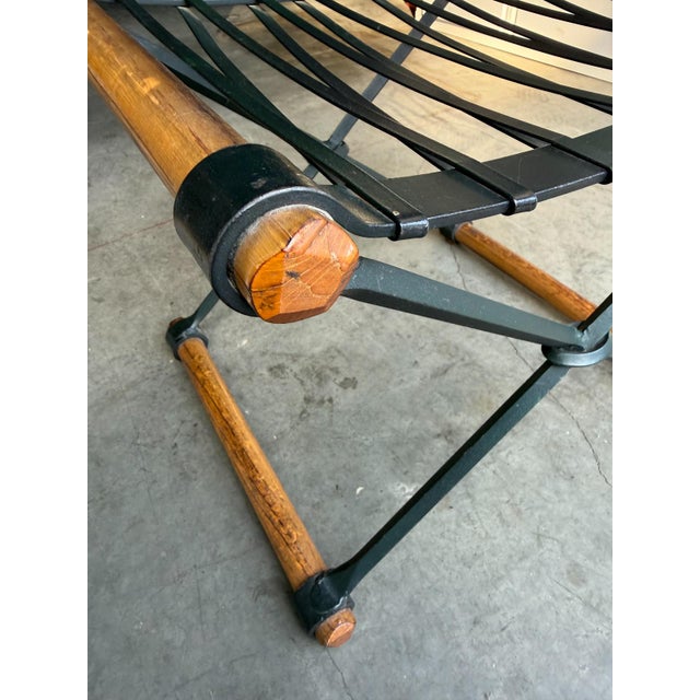 Pair of Iron and Oak Campaign Stools Attributed to Cleo Baldon for Terra, Ca. 1965 For Sale - Image 10 of 13