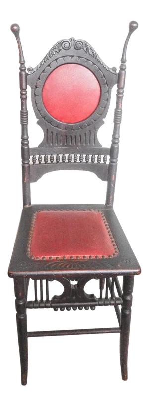19th Century Ebonized Chair With Baby Rattle Finials