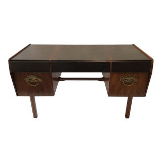 Bert England for John Widdicomb Walnut and Leather Desk For Sale