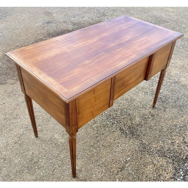 Louis XVI Style Flat Desk with 5 Drawers, 1890s For Sale - Image 4 of 9