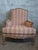 Louis XV Bergère Chair with Cerused Finish in Coral Striped Linen, 1890s For Sale - Image 6 of 6