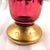 1970s Pink Footed Glass Vase With Dimensional Flowers and Gold Trim For Sale In San Francisco - Image 6 of 6
