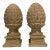 1980s Pair of Artichokes Decorative Sculptures on Square Base For Sale