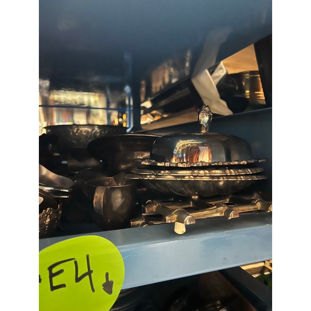 Mid-Century Modern 1970s Small Silver Detailed Etched Butter Dish For Sale - Image 3 of 7