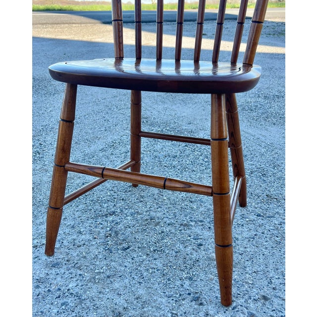 L. Hitchcock Oak Stonington Harvest Paint Decorated Side Chairs - Set of 4 For Sale In New York - Image 6 of 12