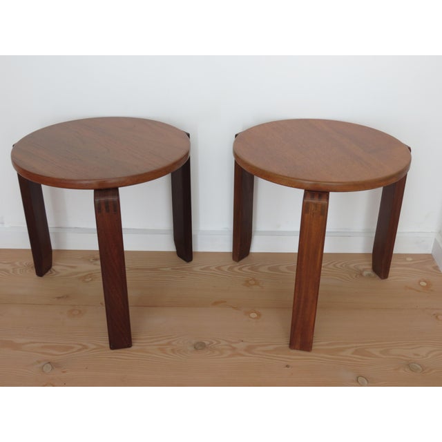 1960s Mid-Century Teak Round Stacking Side Tables, 1960s, Set of 2 For Sale - Image 5 of 18