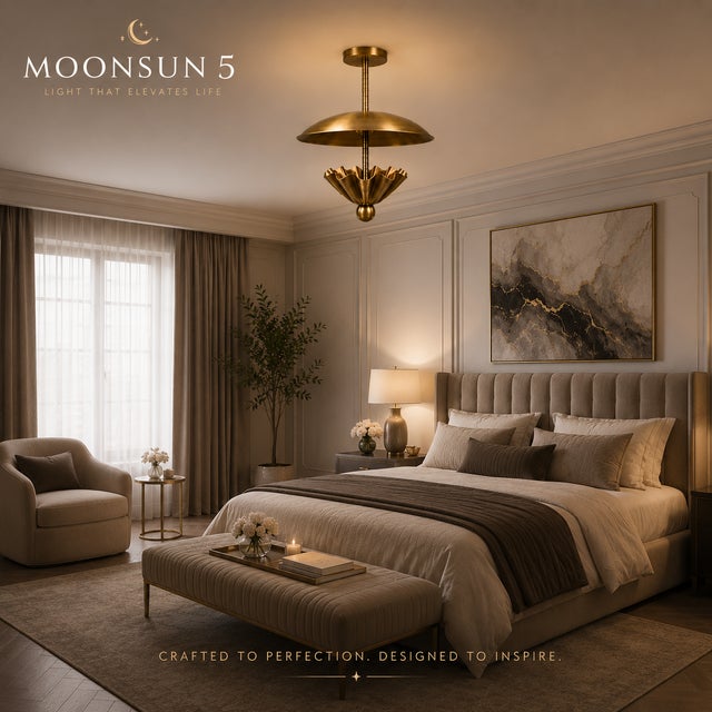 Vintage Brass Ceiling Flush Mount Light Description Bring timeless elegance and artisan craftsmanship into your home with...