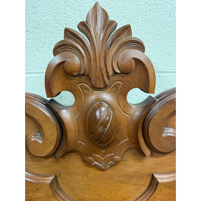 Antique Full Size Late Victorian Carved Walnut Bed For Sale - Image 4 of 18
