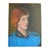 1980s Figurative Portrait Still Life Painting of a Woman in Blue - Clair Seglem For Sale - Image 5 of 5