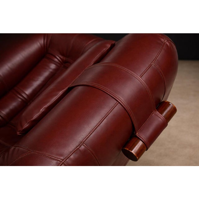 1970s MP-113 Lounge Chair with Ottoman in Original Faux Leather by Percival Lafer, Brasil, 1970s - Lot 571A For Sale - Image 5 of 17
