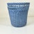 Mid-Century Modern Mid-Century Boho Chic Coastal French Blue Wicker Wastebasket. For Sale - Image 3 of 11