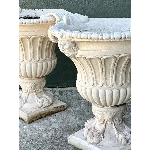 Vintage Carved Stone Urns - Pair For Sale In West Palm - Image 6 of 14