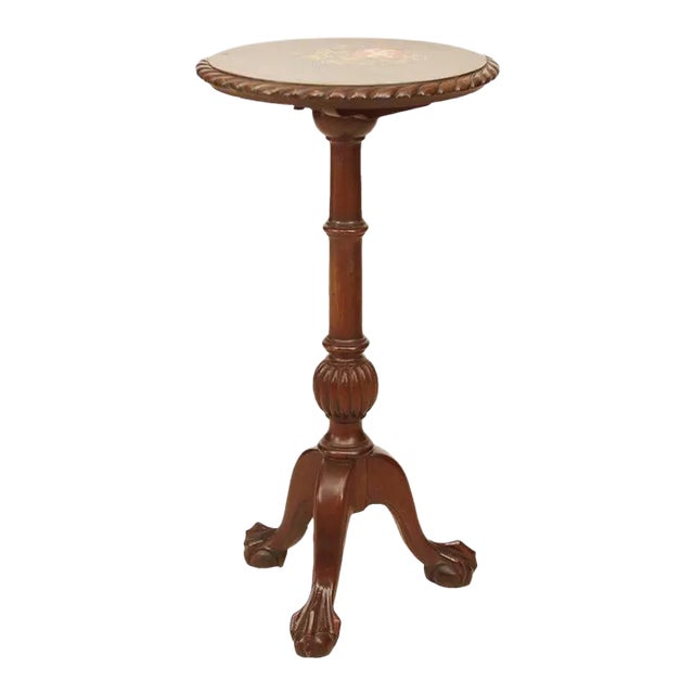 Antique Sheraton Revival Hardwood Tripod Side End Lamp Wine Table 19thC For Sale