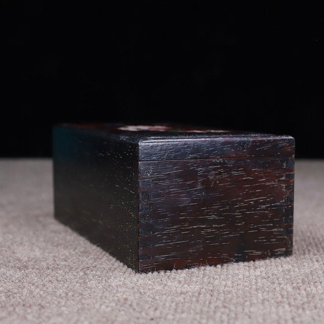 Wood Huali Rosewood Sliding Box Inlaid With Mother-of-Pearl For Sale - Image 7 of 10
