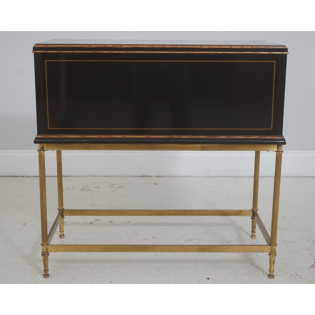 Drexel Heritage Chinoiserie Black Lacquer and Gold Brass Stand For Sale - Image 16 of 18